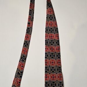 Paolo Gucci Vintage Stylish Red and Black Geometric Men's Tie Made In Italy Silk